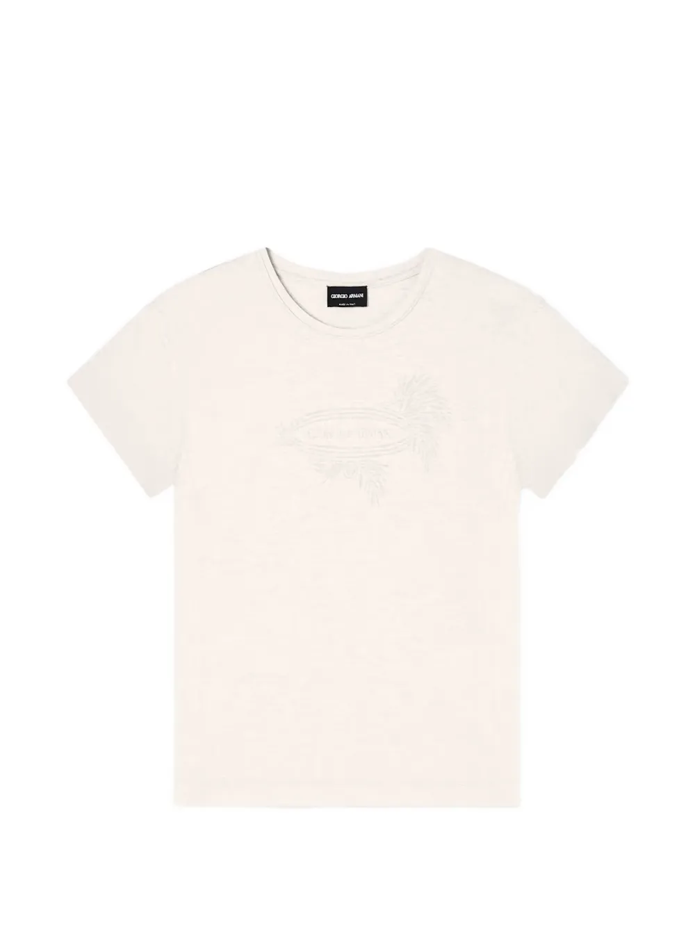 Giorgio Armani logo-embroidered T-shirt - Nude