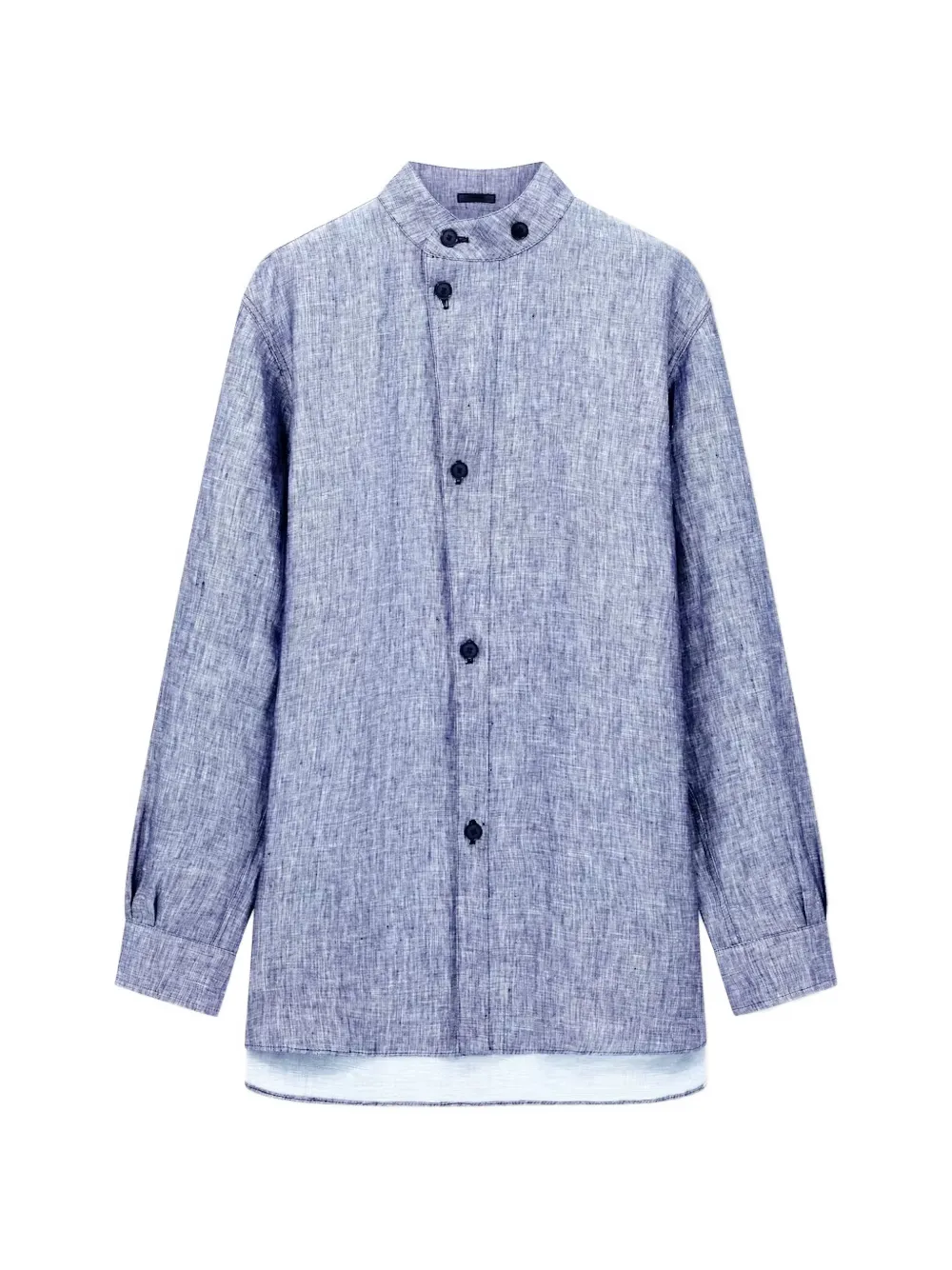 Giorgio Armani asymmetric-fastening band-collar shirt