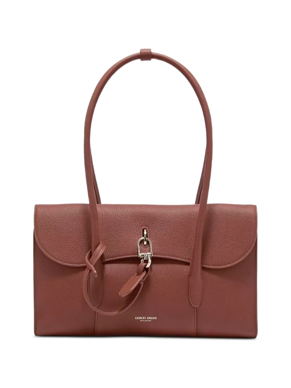 Giorgio Armani Small Pebbled-leather Shoulder Bag in Red