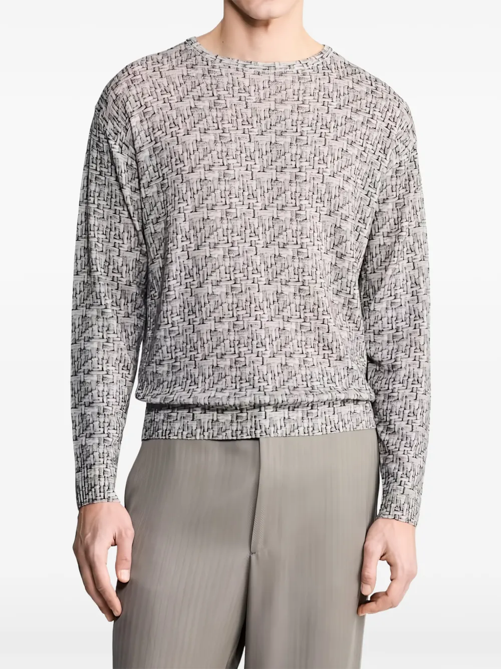 Giorgio Armani crew-neck sweater Grijs
