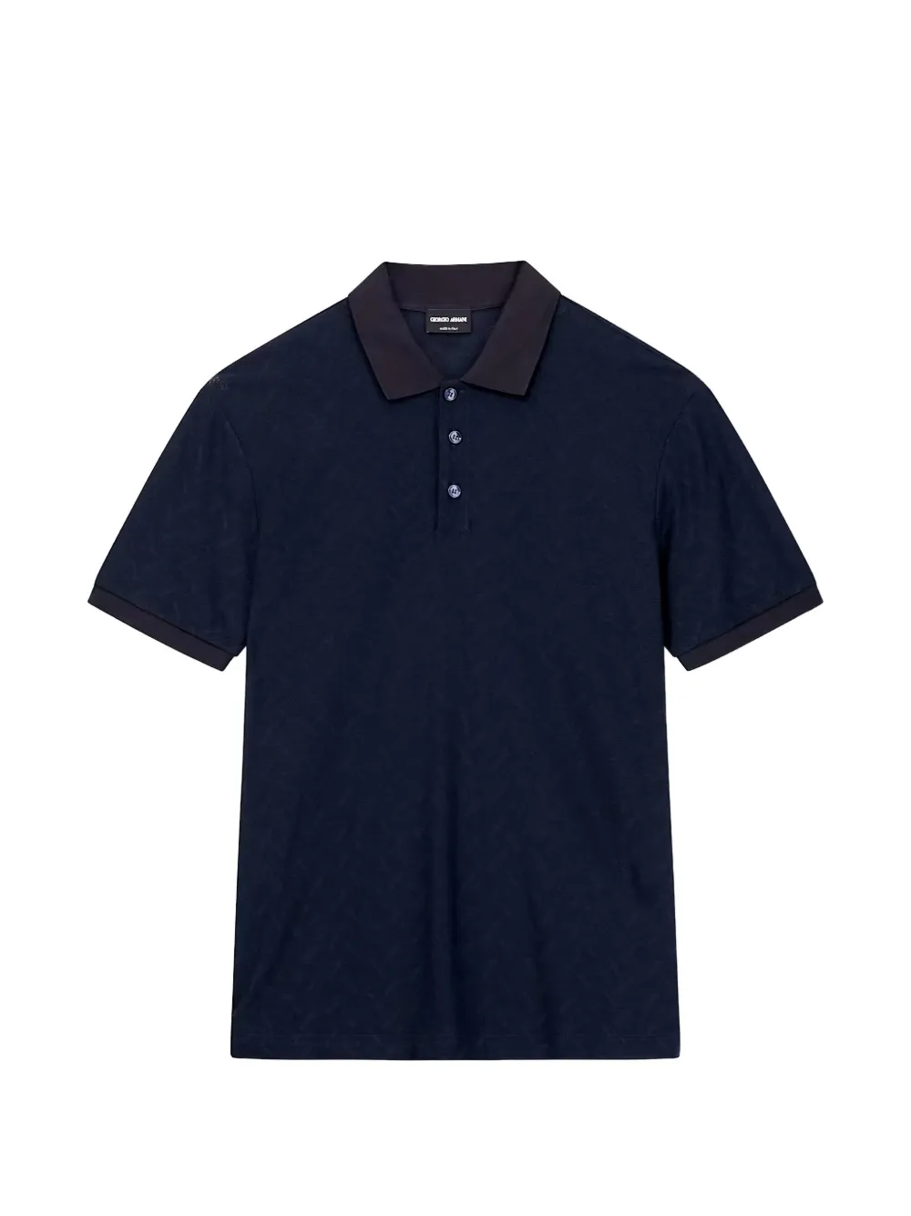 Giorgio Armani geometric-patterned short-sleeved polo shirt - Blu