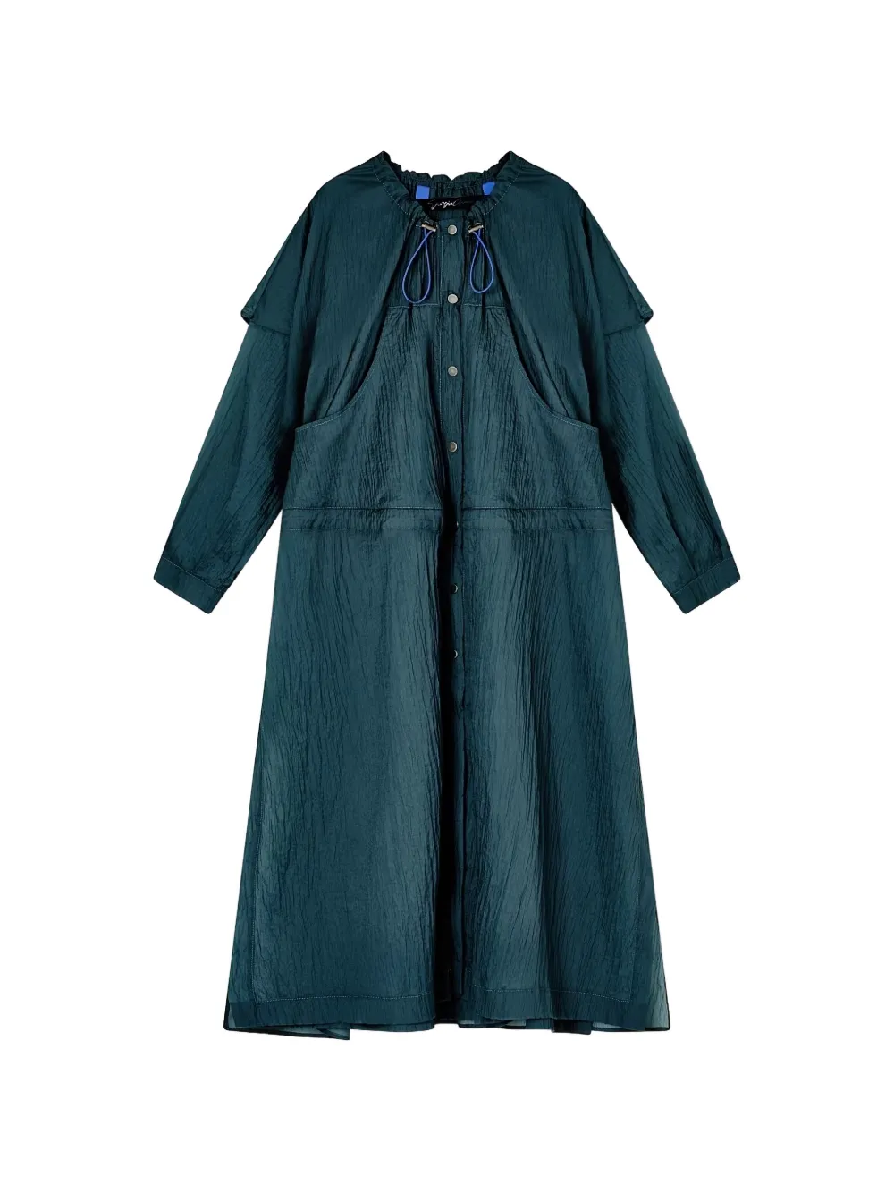 Giorgio Armani crinkled-effect layered-detail coat
