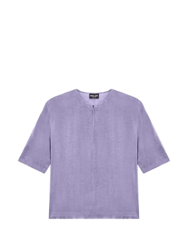 Giorgio Armani Zip-fastening Short-sleeve Blouse in Purple