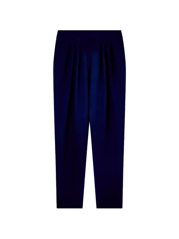 Giorgio Armani Pleated Tapered Trousers in Blue