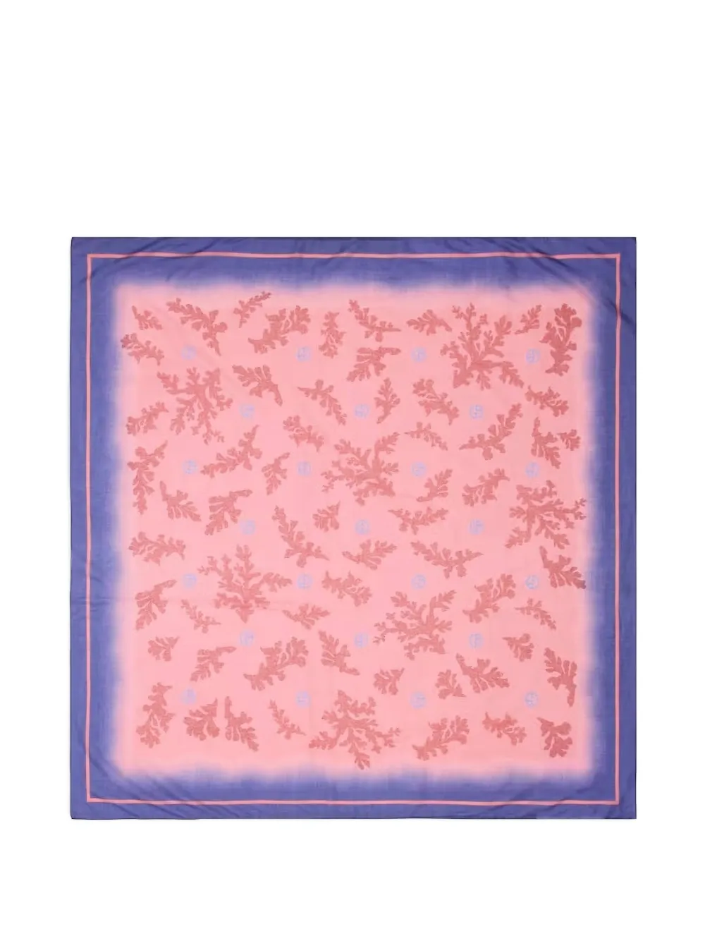 Giorgio Armani logo-print coral-pattern scarf - Rosa