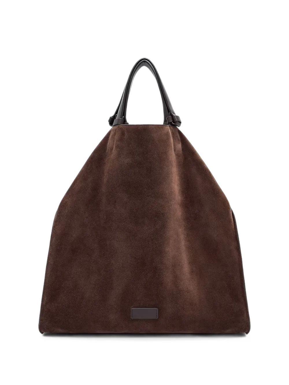 Giorgio Armani sac cabas en daim à patch logo - Marron
