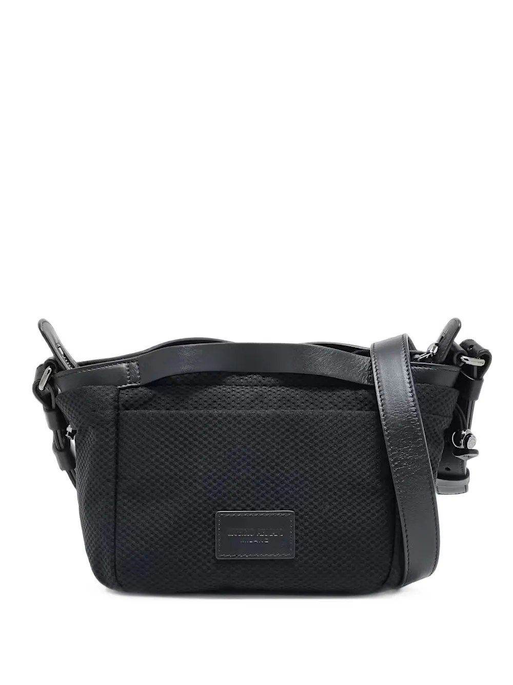 Giorgio Armani Borsa messenger con applicazione - Nero
