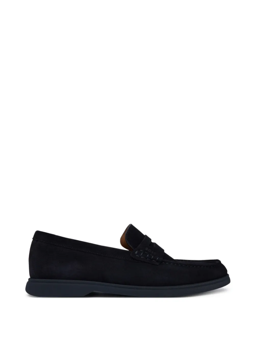 BOSS suede loafers with logo penny trim - Blu