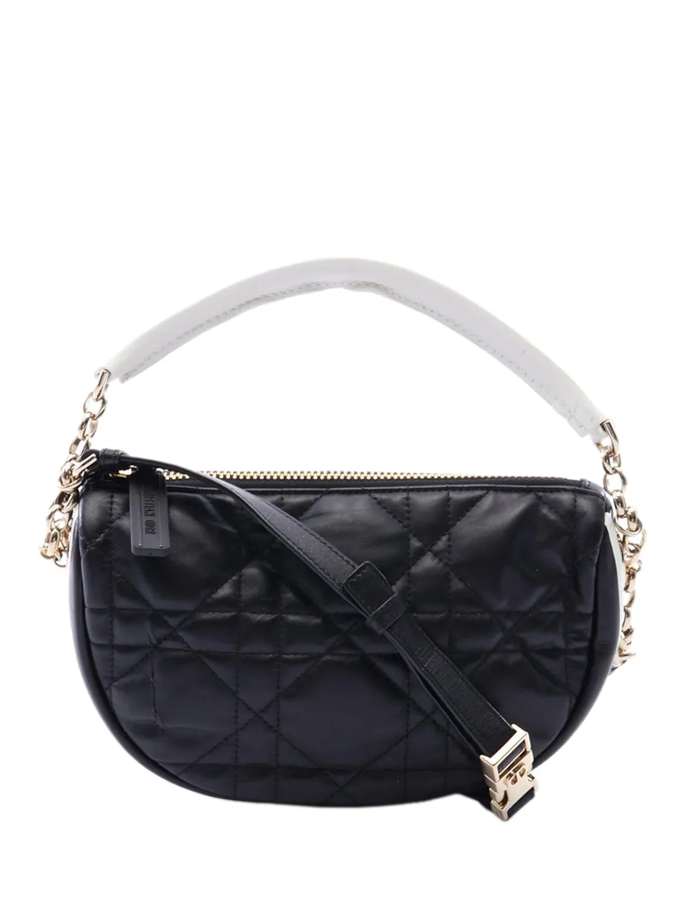 Christian Dior Pre-Owned 2000-2026 kleine Cannage Dior Vibe Satchel-Tasche aus Lammleder - Schwarz