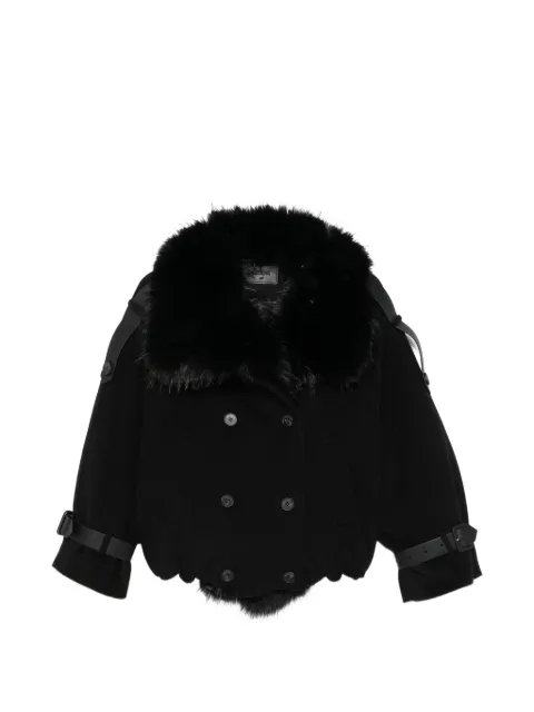 RUDSAK faux-fur trim double-breasted coat