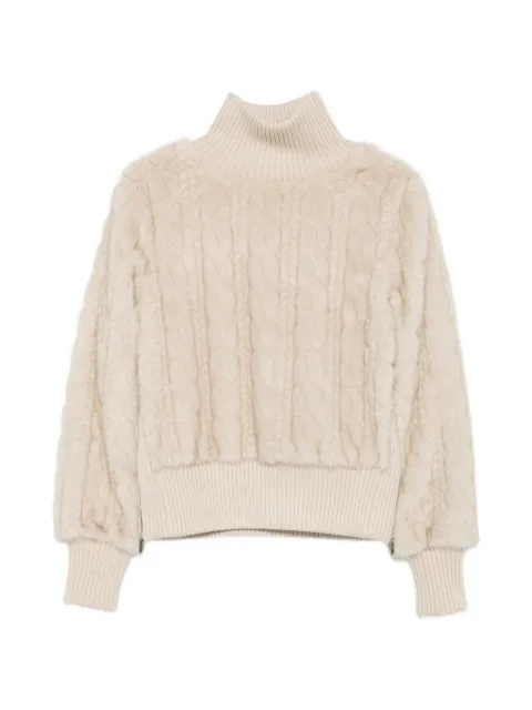 RUDSAK Layla cable-knit faux-fur sweater