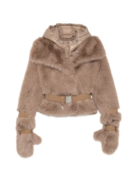 RUDSAK belted faux-fur jacket with gloves