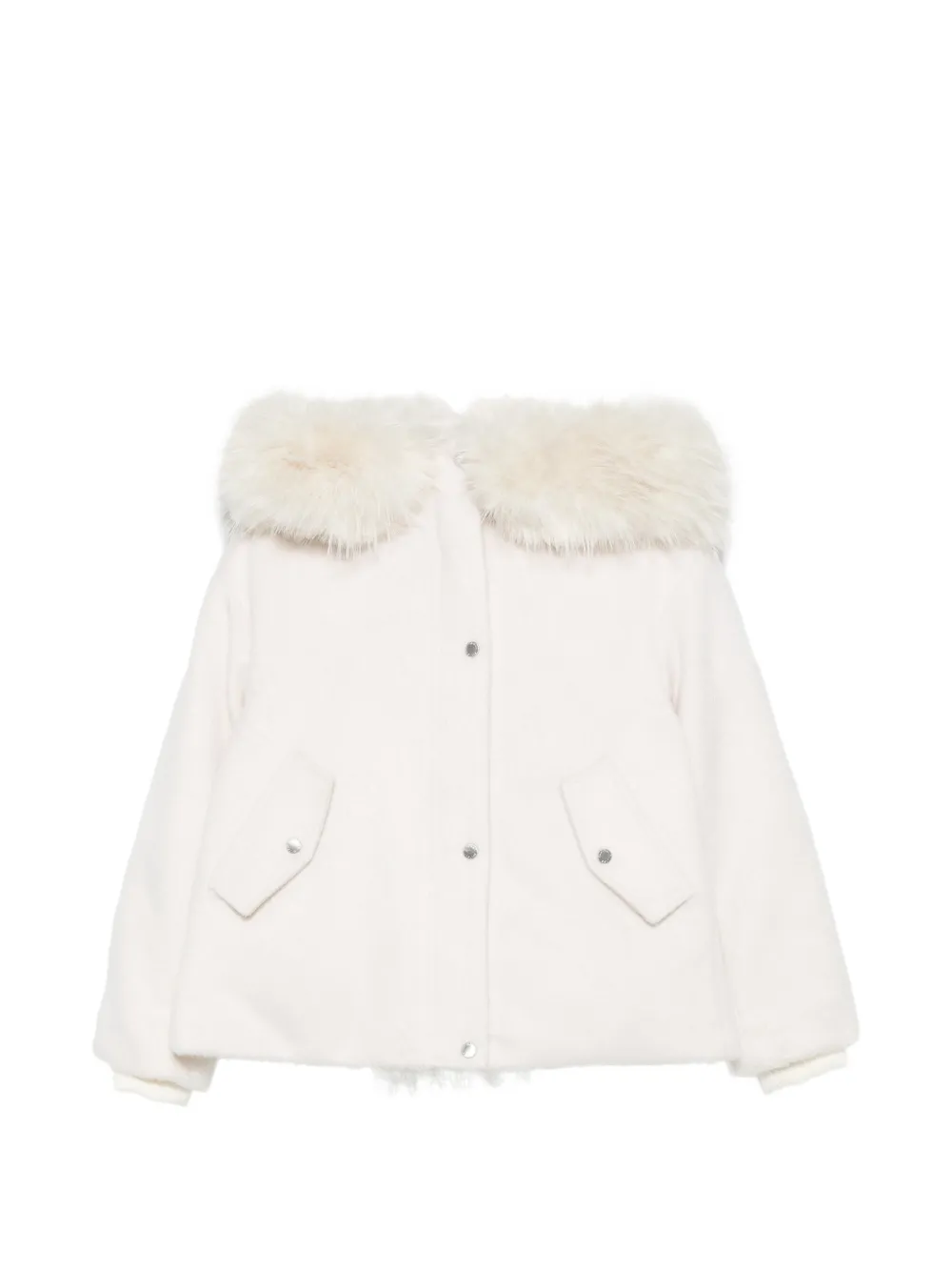RUDSAK Hazel fur-trim hooded coat - Weiß