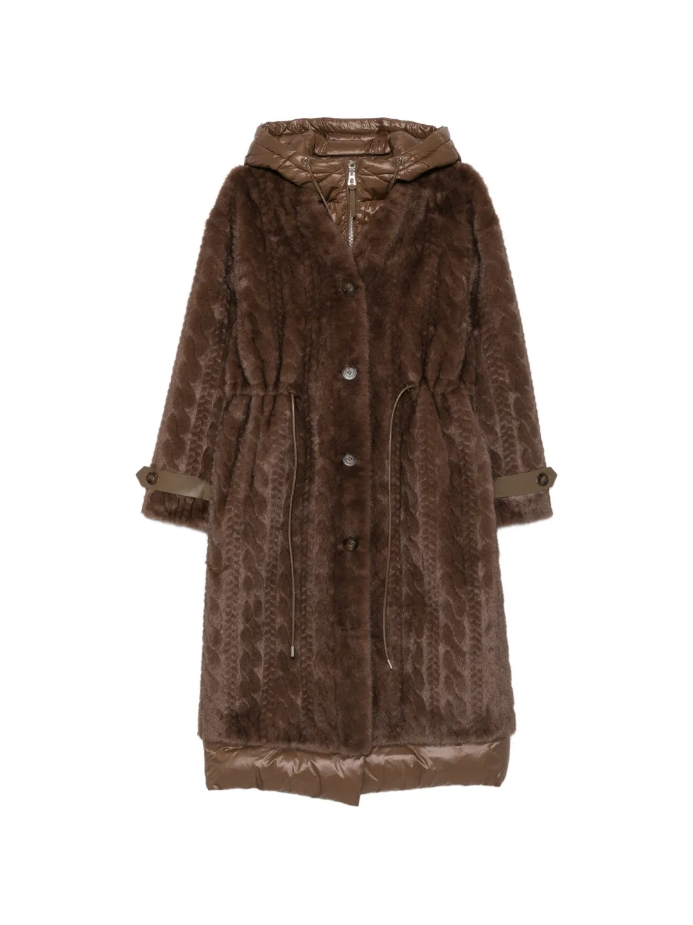 RUDSAK hooded faux-fur coat - Marrone