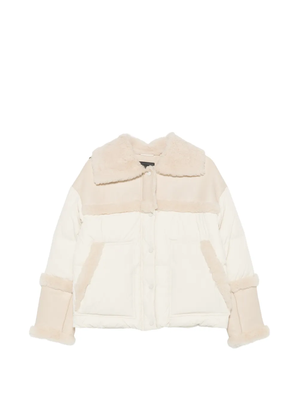 RUDSAK Shirley shearling-trim padded jacket - Nude