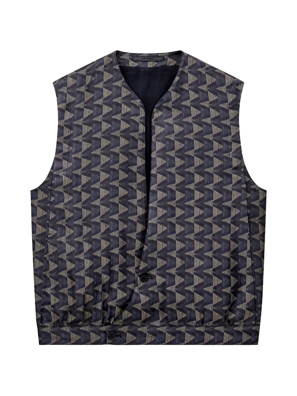 Giorgio Armani geometric-print single-breasted waistcoat - Grey