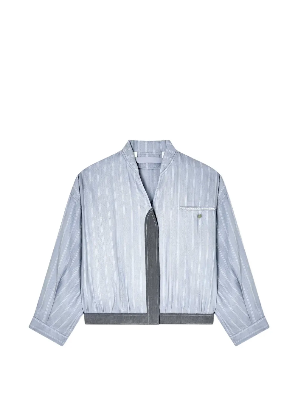 Giorgio Armani Giacca gessata con scollo a V - Blu