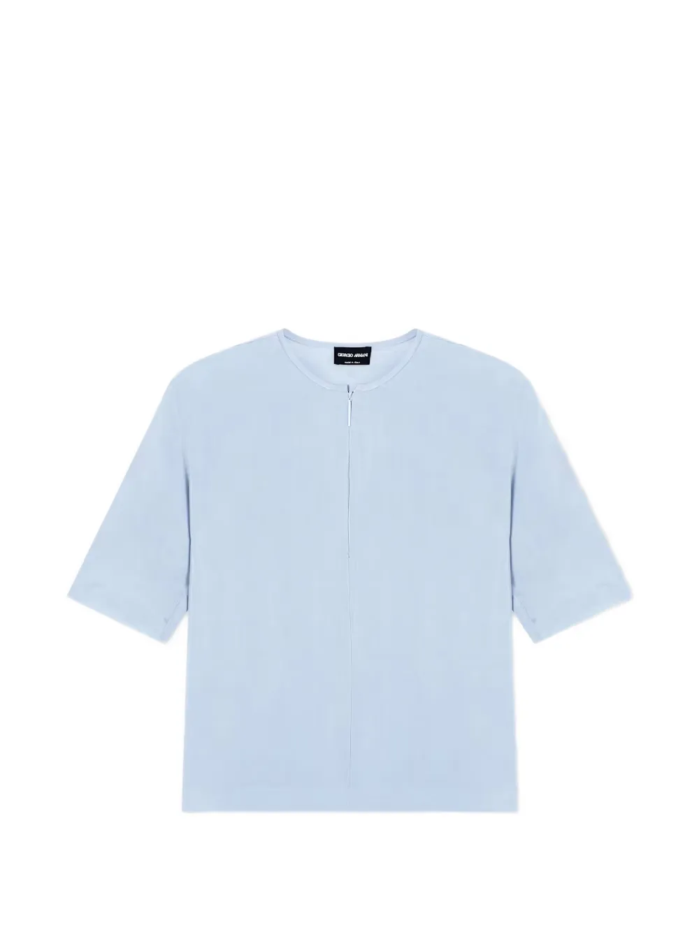 Giorgio Armani zip-fastening short-sleeve blouse