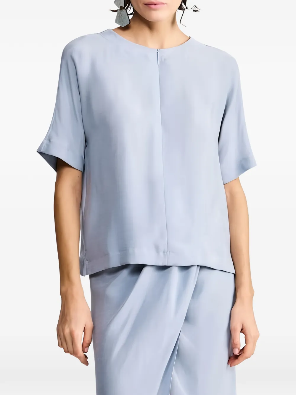 Giorgio Armani Blouse met rits Blauw