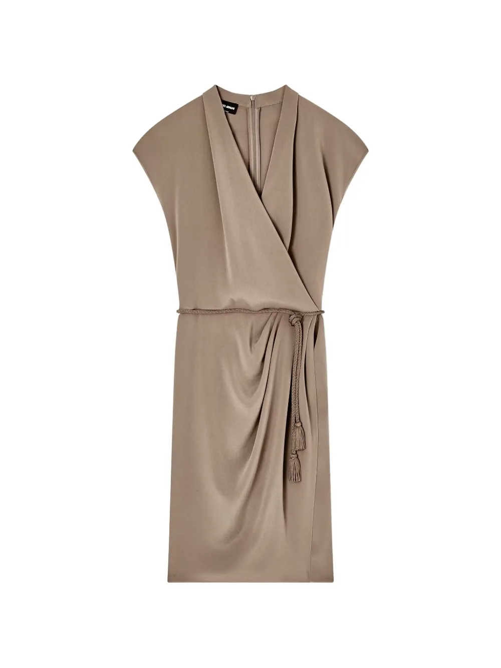 Giorgio Armani robe portefeuille courte ceinturée - Marron Giorgio Armani robe portefeuille courte ceinturée - Marron