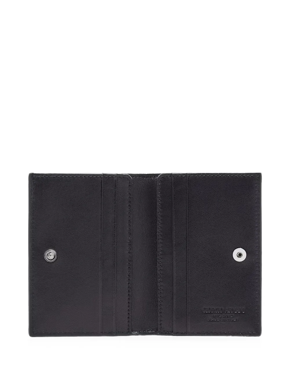 Giorgio Armani Leren portemonnee met logo-reliëf Zwart