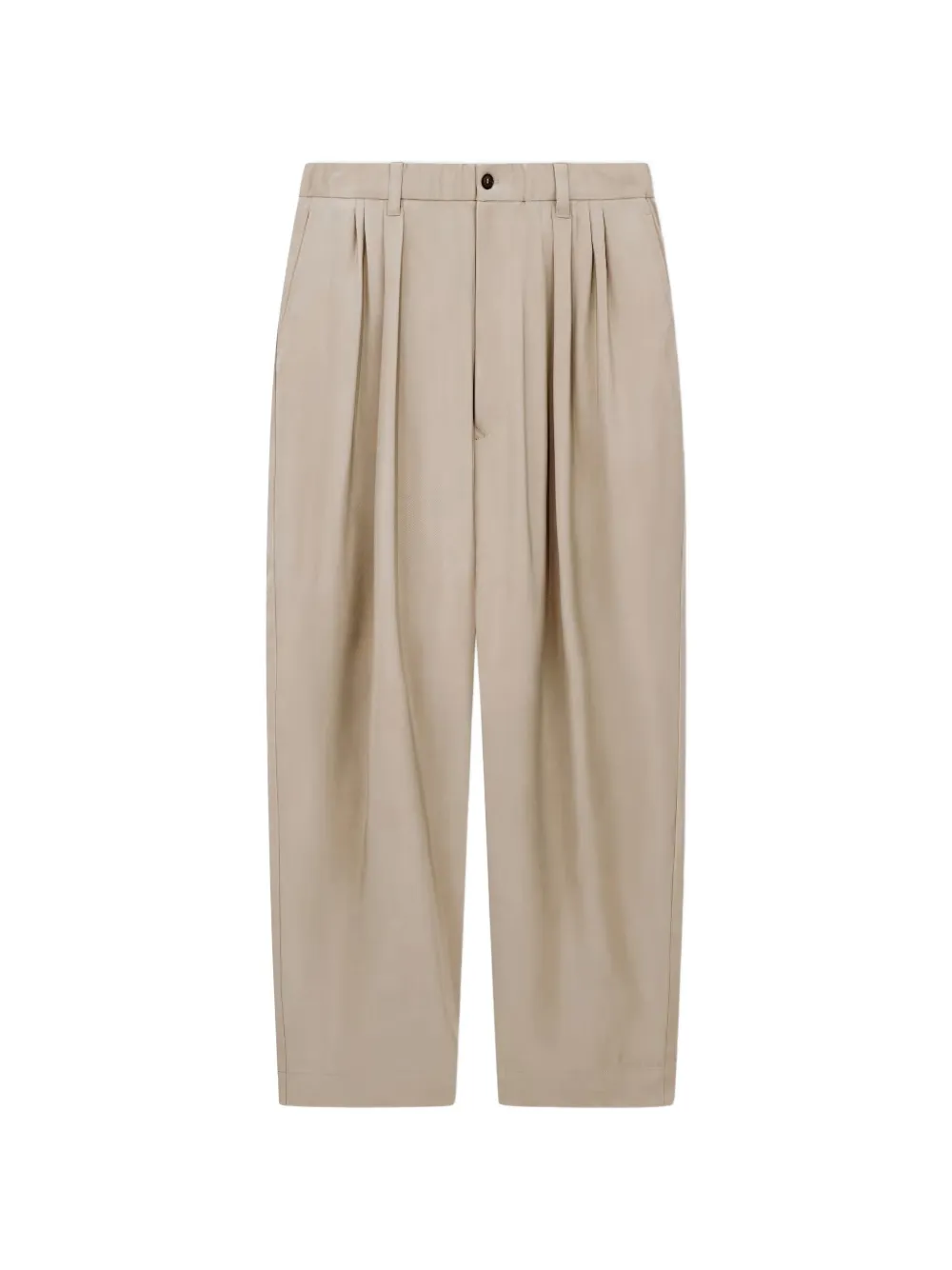 Giorgio Armani Plooibroek met toelopende pijpen Beige