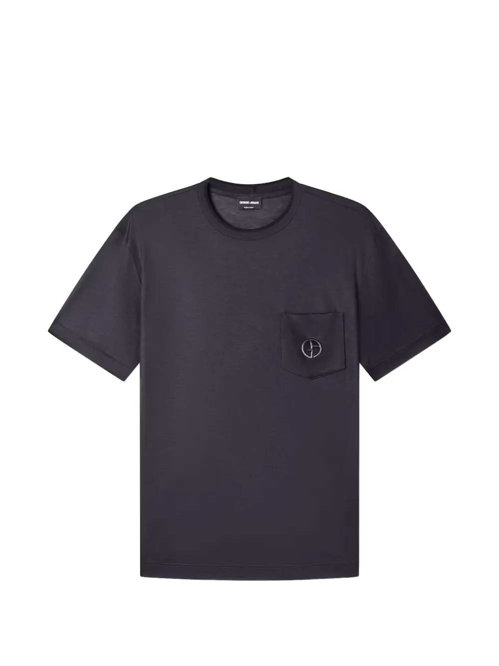 Giorgio Armani Besticktes T-Shirt mit Brusttasche - Blau