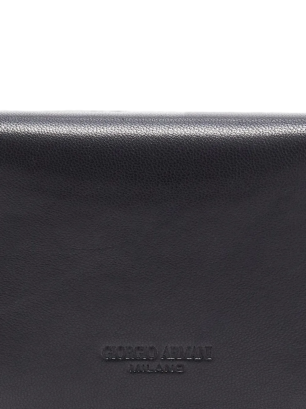 Giorgio Armani Leren portemonnee met logo-reliëf Zwart