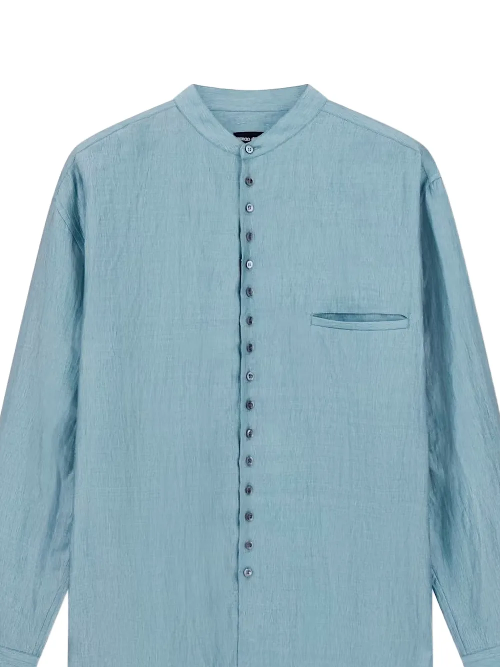 Giorgio Armani Overhemd met ronde opstaande kraag Blauw