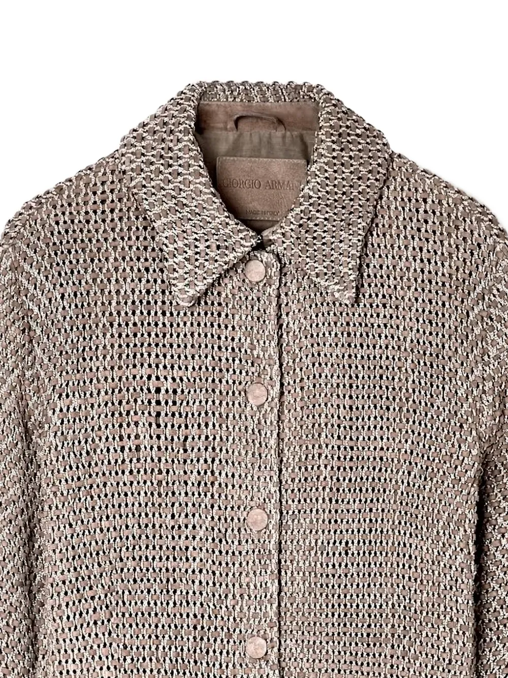 Giorgio Armani Suède jack met knopen Bruin