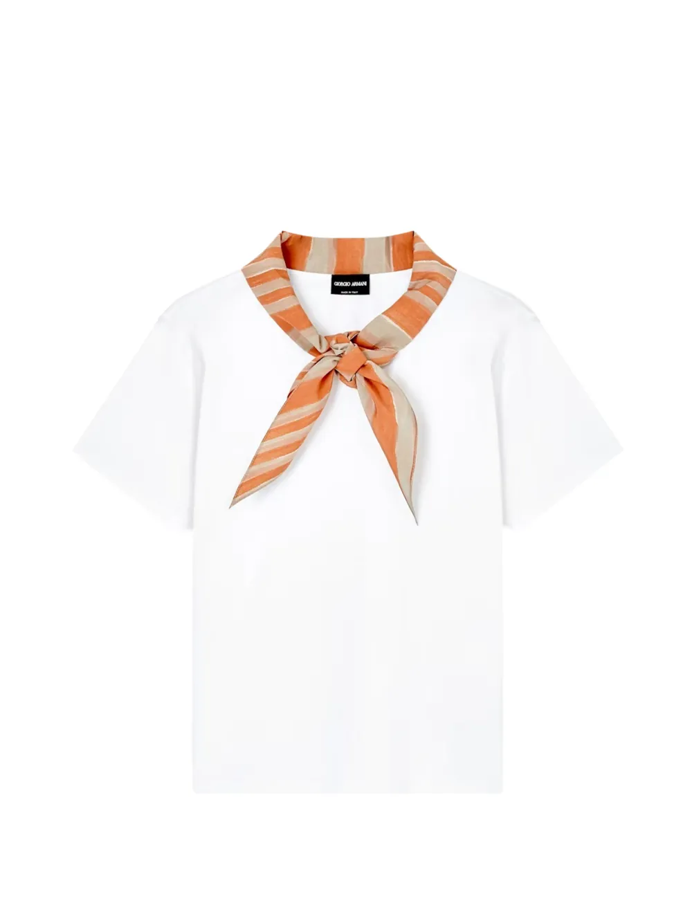 Giorgio Armani T-shirt met zijden sjaaldetail Wit