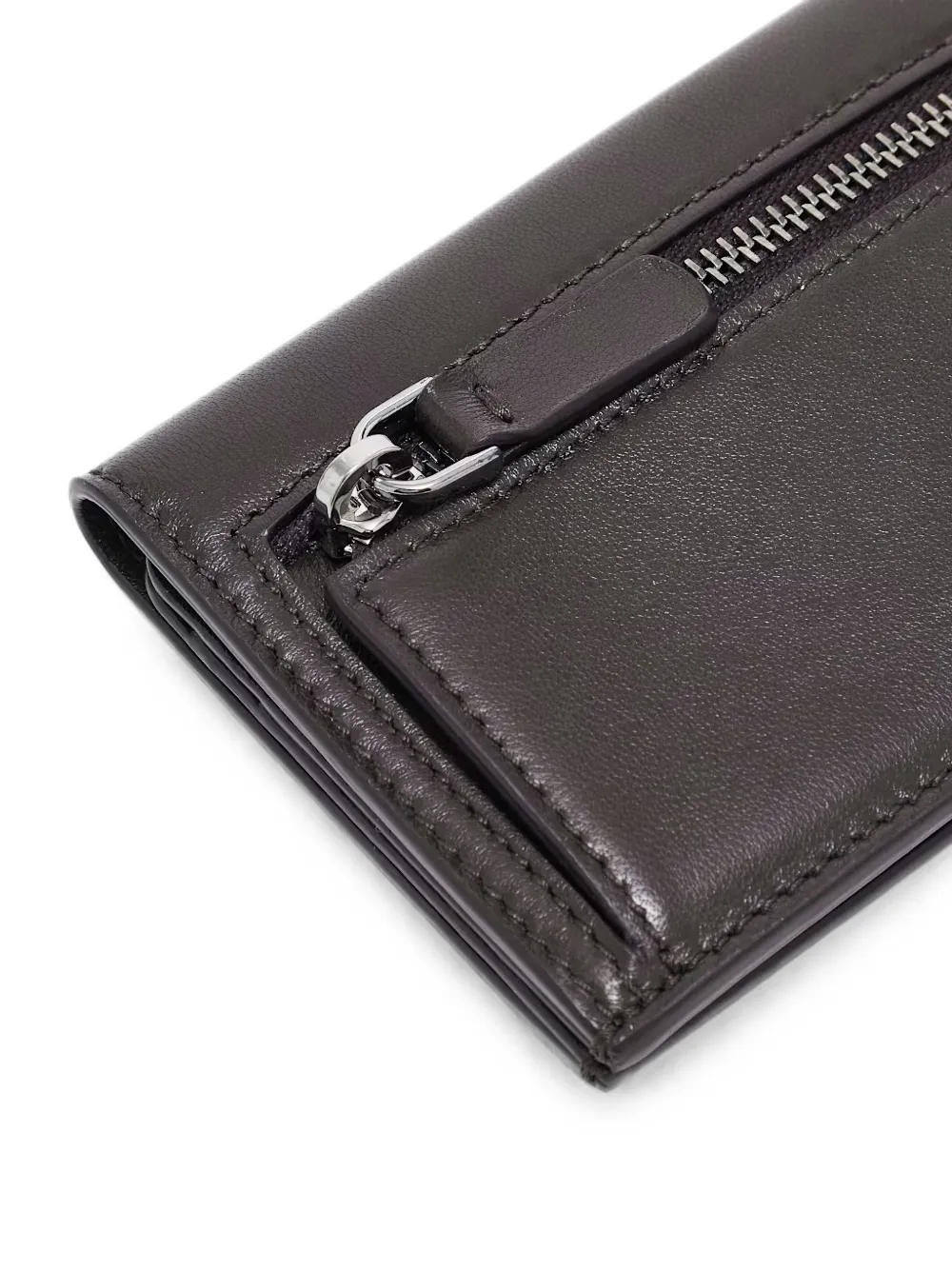 Giorgio Armani Leren portemonnee met logo-reliëf Bruin