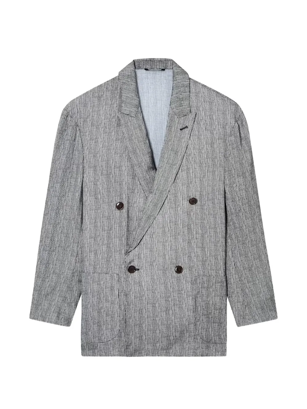 Giorgio Armani double-breasted striped blazer - Black