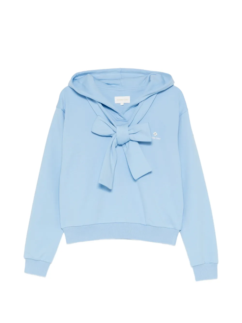 SHUSHU/TONG tie-front bow hoodie