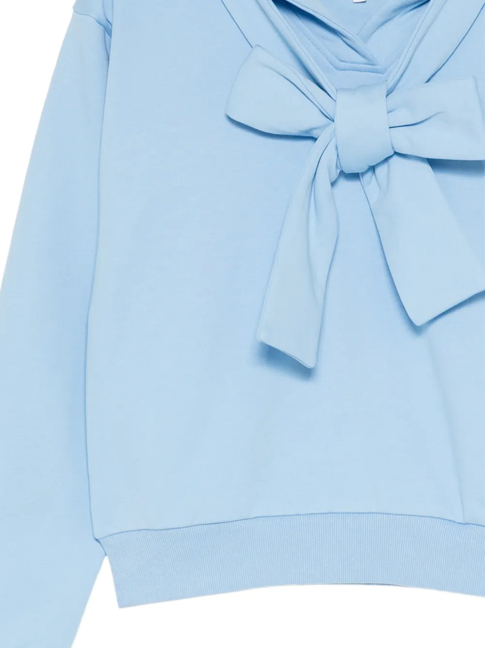 SHUSHU/TONG Tie-front Bow Hoodie in Blue, view 3