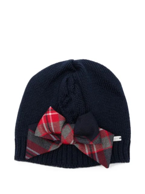 Colorichiari bow-detail beanie hat