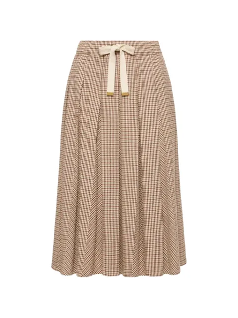 Moncler Microcheck midi wool skirt