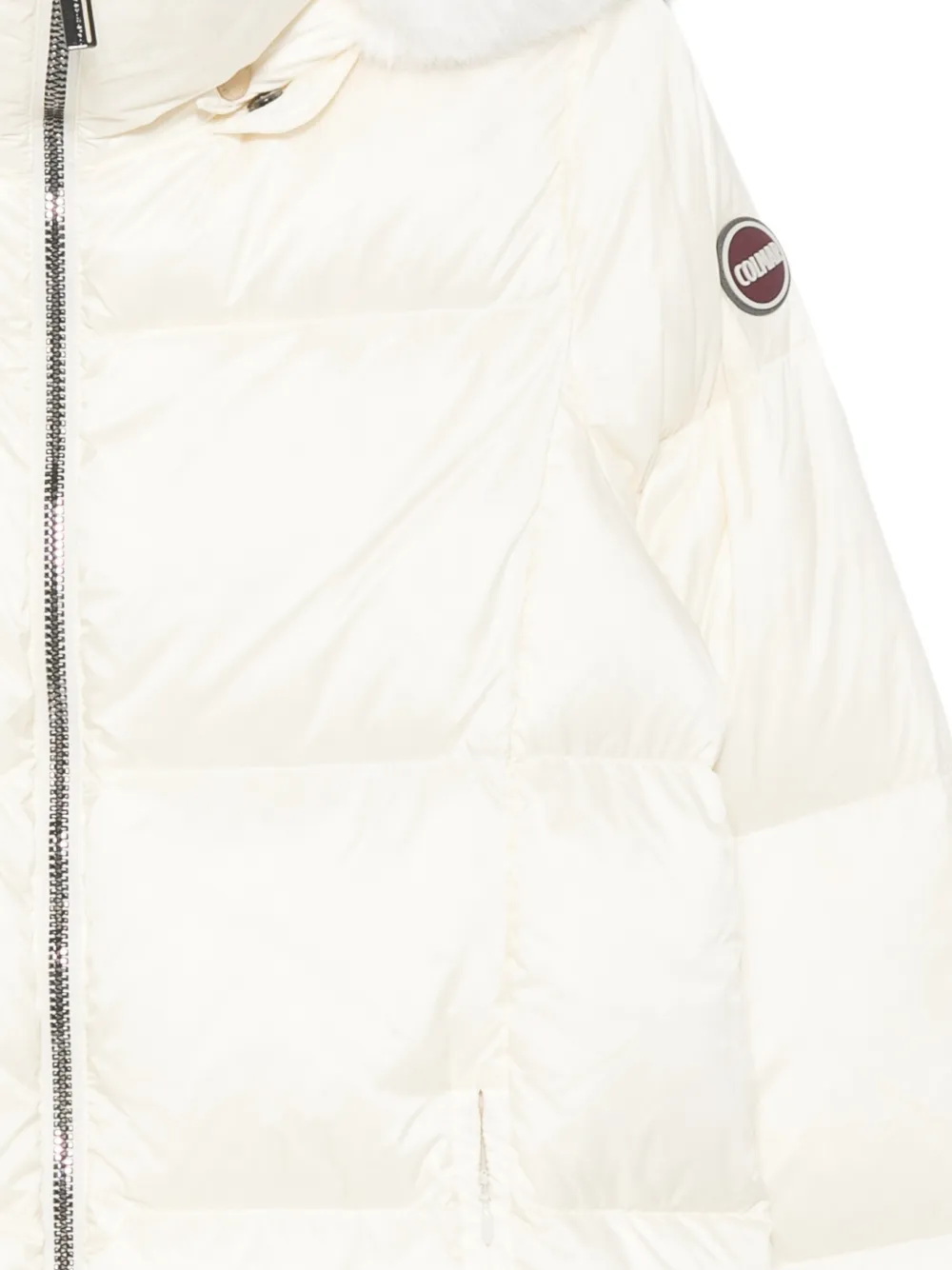 Colmar faux-fur trim padded coat Wit