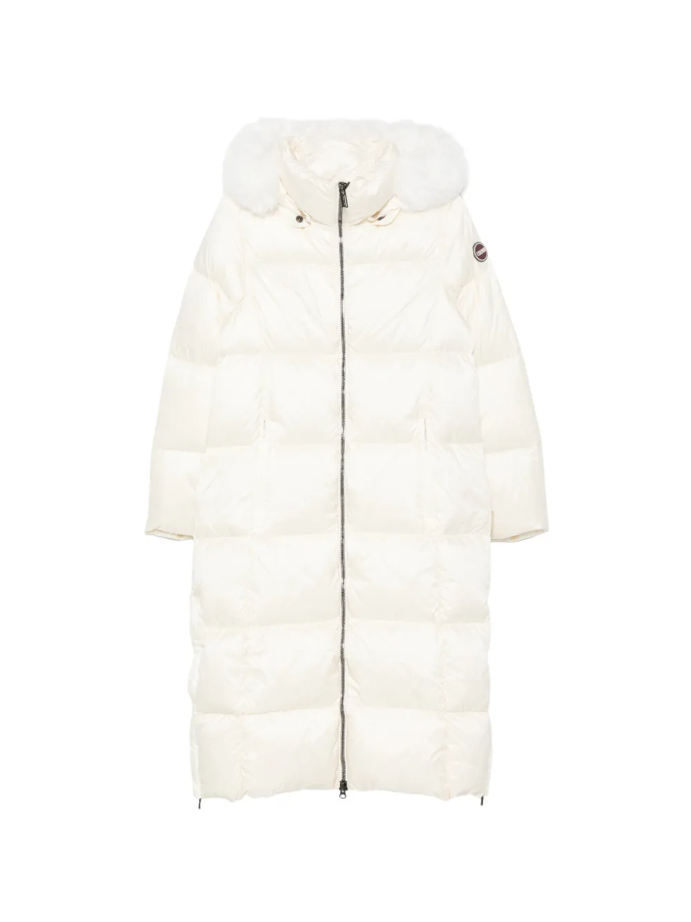 Colmar faux-fur trim padded coat Wit