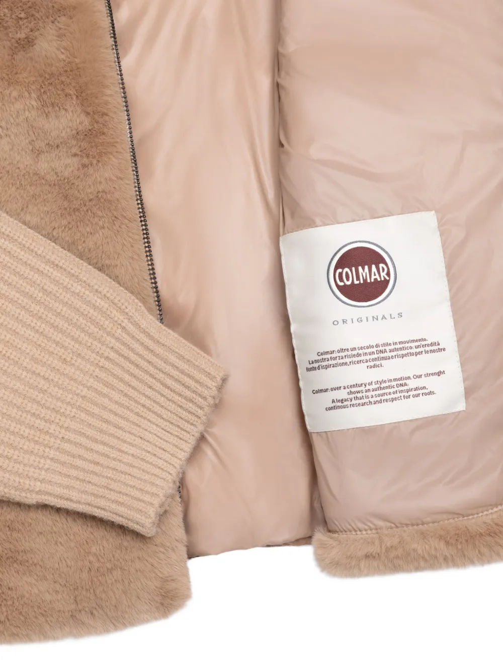 Colmar Hybrid jas met capuchon en vlakken van imitatiebont Roze