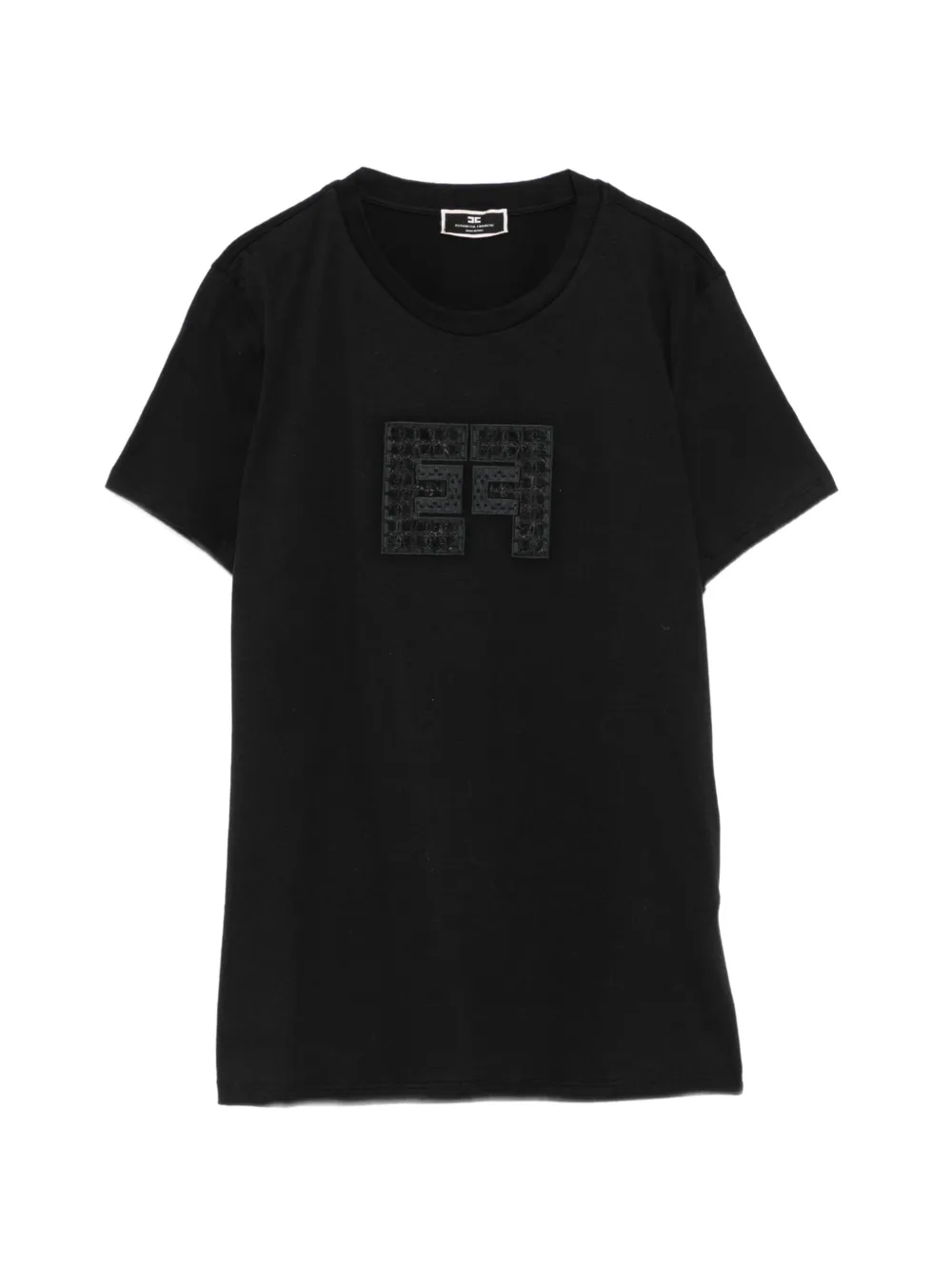 Elisabetta Franchi logo-patch T-shirt Zwart