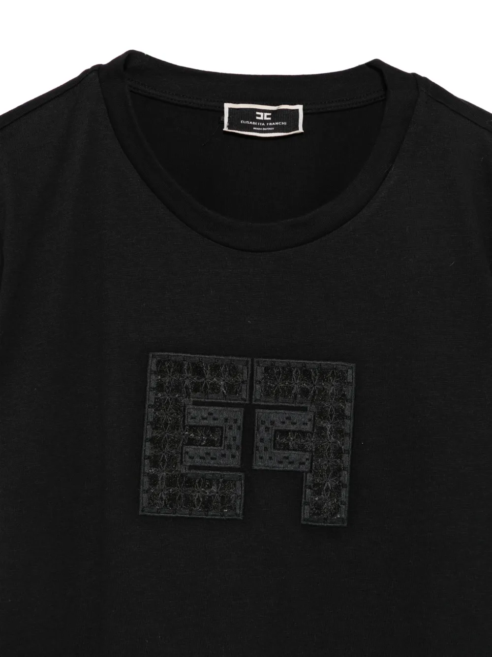 Elisabetta Franchi logo-patch T-shirt Zwart