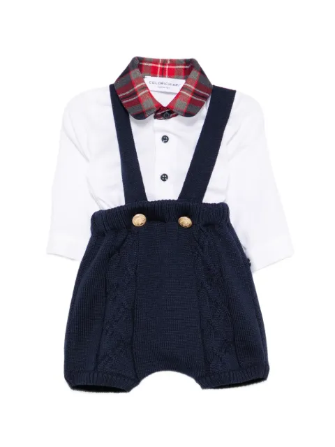 Colorichiari tartan-collar cable-knit set