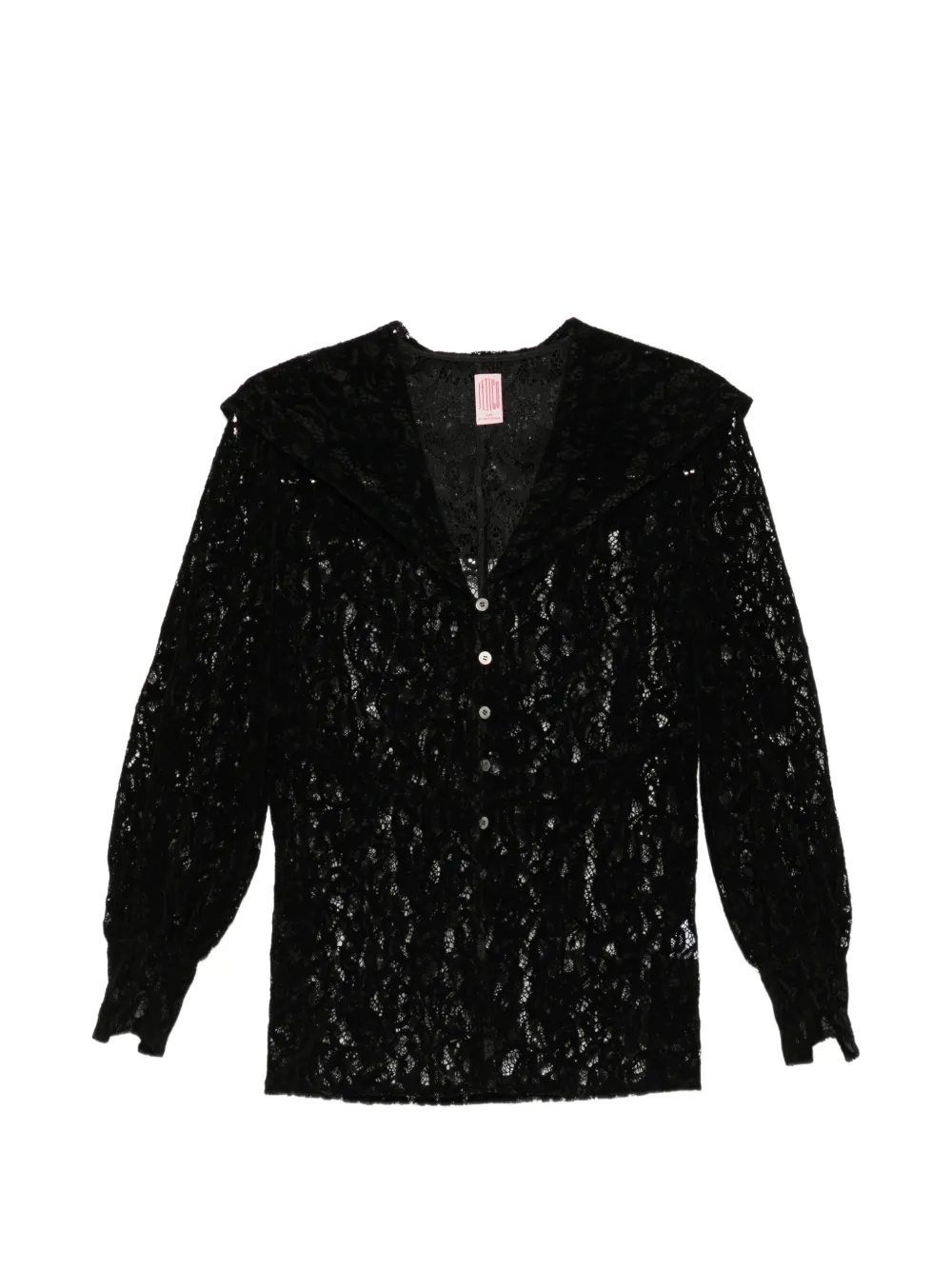 FETICO flocked-lace sailor collar shirt