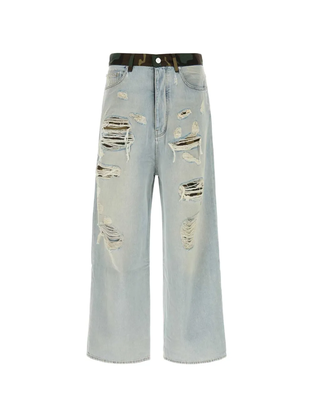 AMIRI distressed-detail camouflage-pattern jeans - Blu
