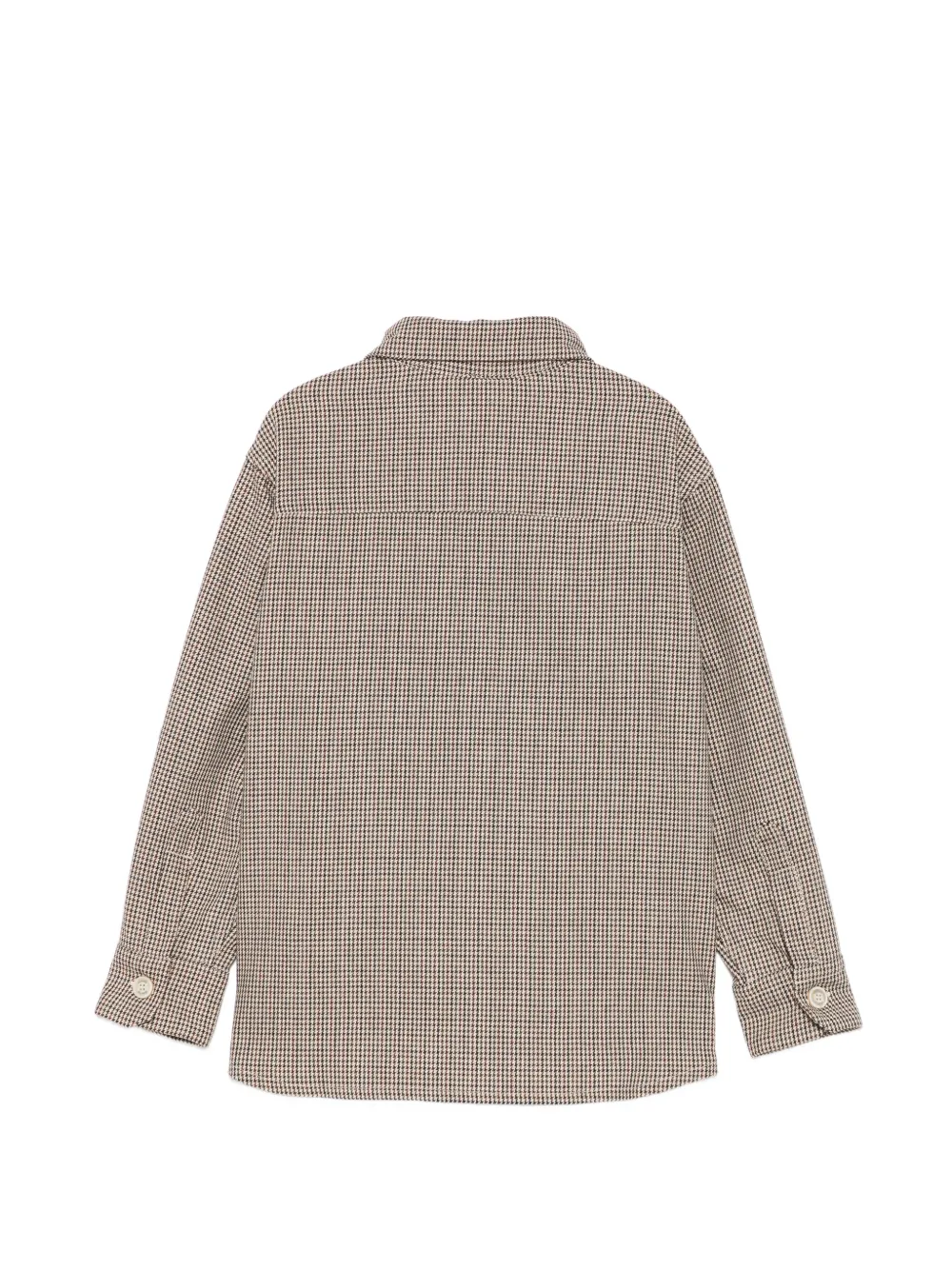 Eleventy Kids houndstooth-pattern button-up shirt Beige