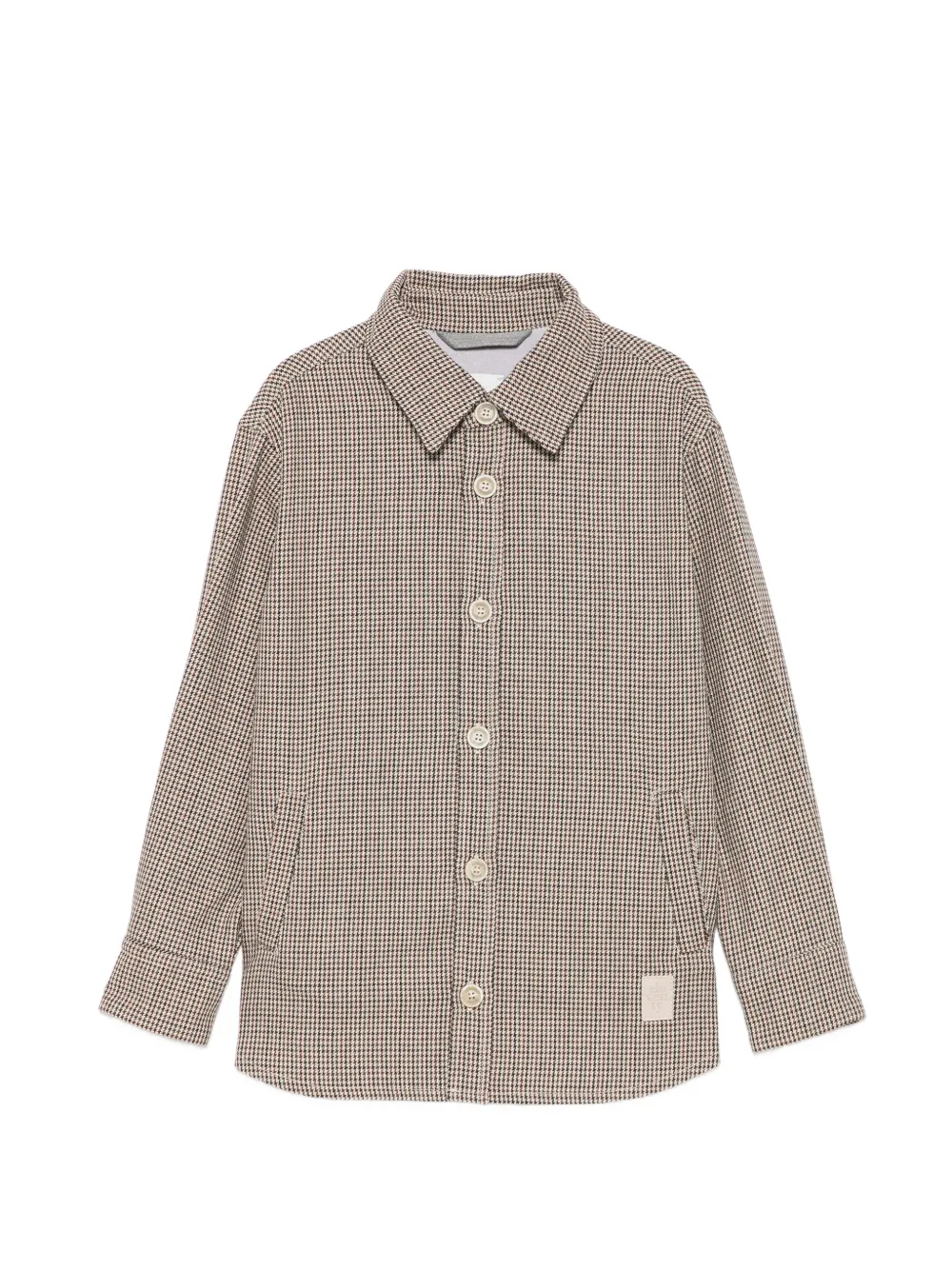 Eleventy Kids houndstooth-pattern button-up shirt - Toni neutri