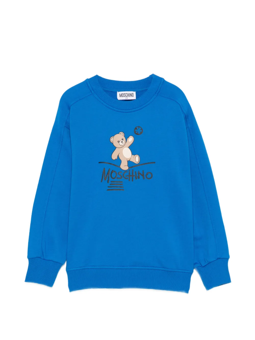 Moschino Kids Teddy Bear logo-print sweater - Blu