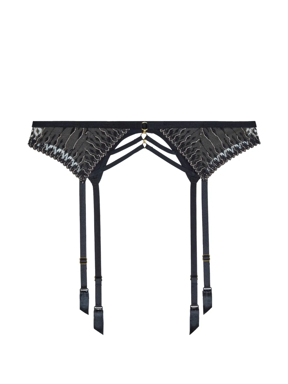 Aubade Voodoo Kiss Strumpfhalter mit Riemchendesign und Stickerei - Schwarz