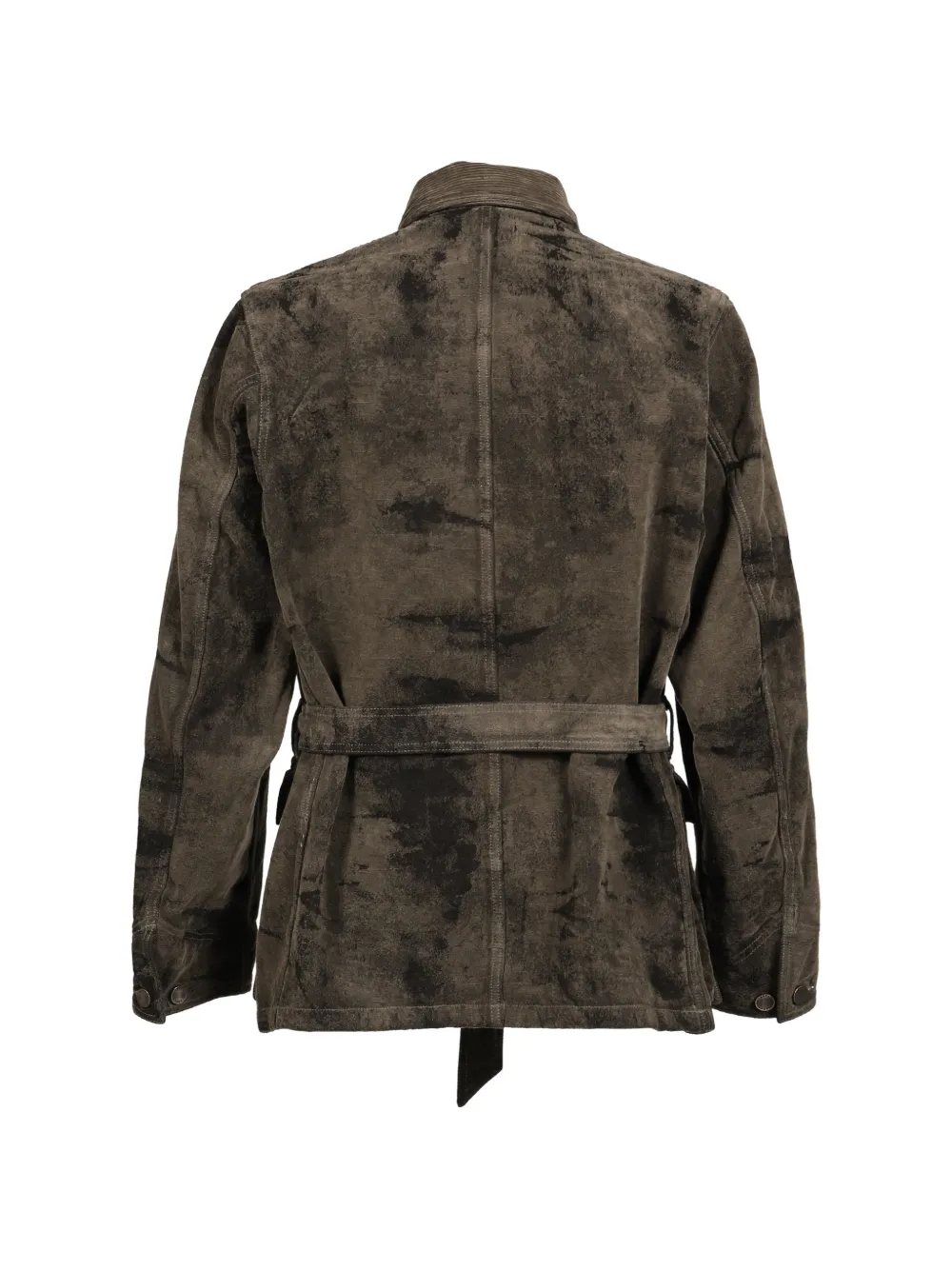 Taakk Denim jack met jacquard en ceintuur Bruin